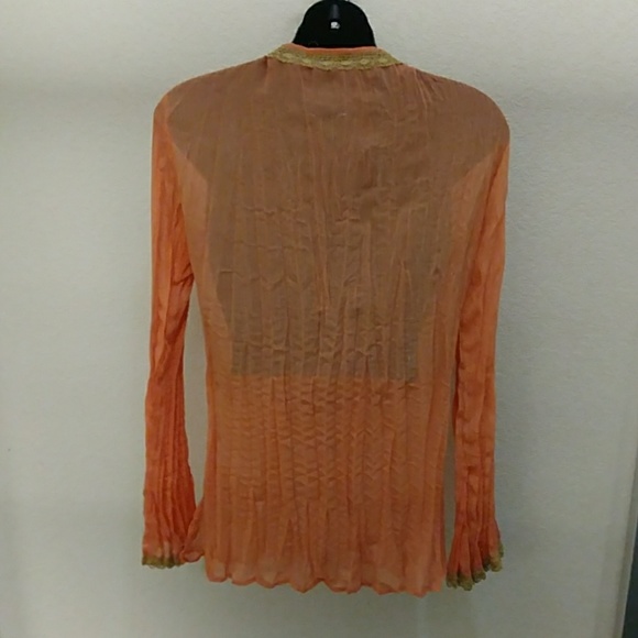 Cache Gauze & Metallic Sheer Blouse - Picture 5 of 8